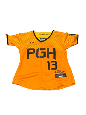 Nike MLB Pittsburgh Pirates Hayes #13 Unisex Jersey Orange Stitched
